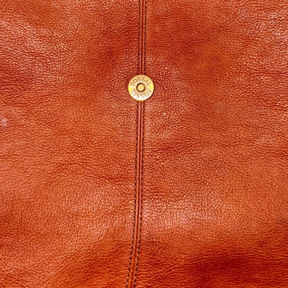 Fossil Camilla Small Cognac Brown Pebbled‎ Leather Backpack Handbag ZB7529